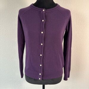 Karen Scott Purple Button Front Cardigan Sweater PS
